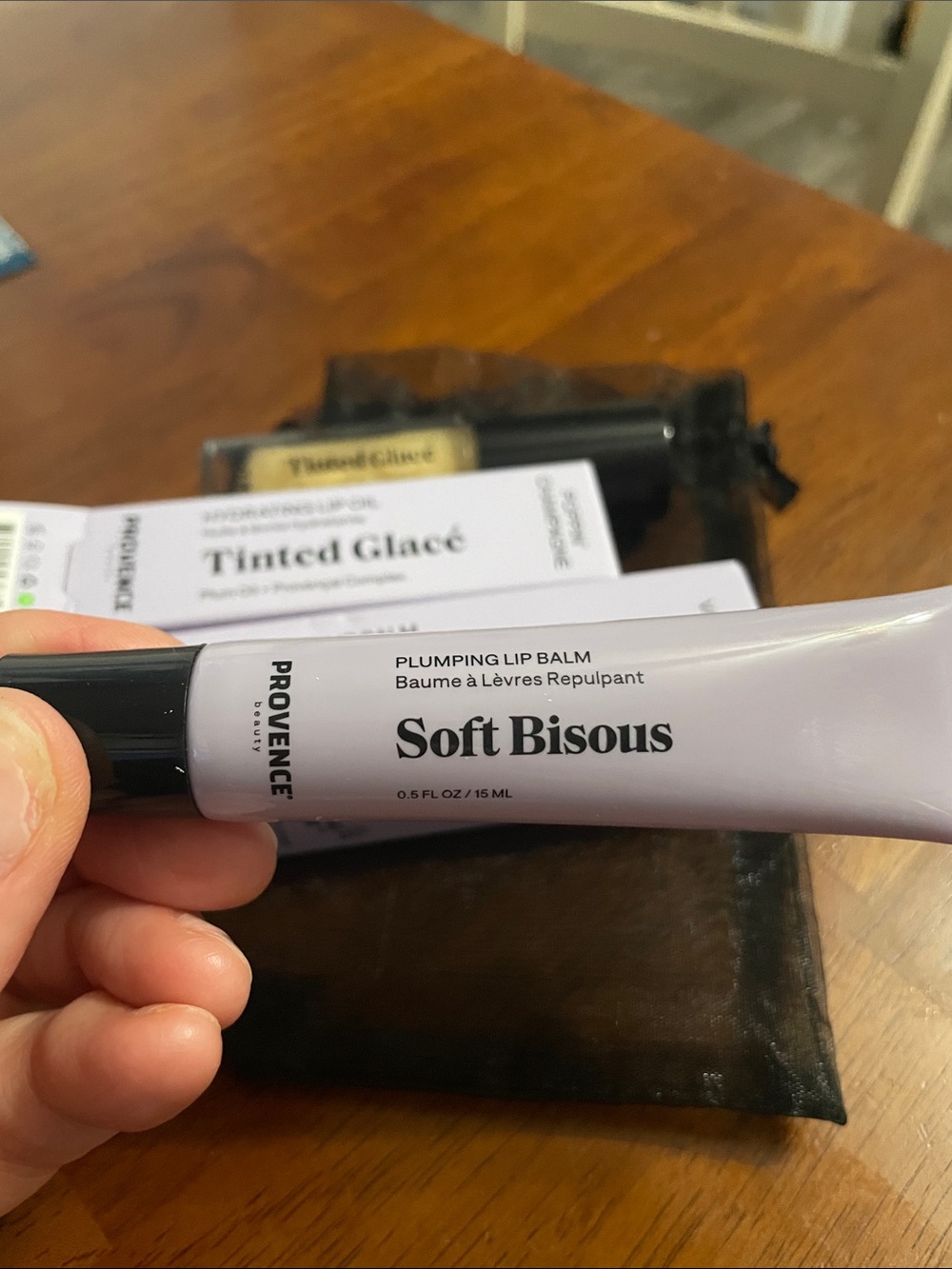 Provence Tinted Glacé Hydrating Lip Oil & Soft Bisous Plumping Lip Balm - Picture 3 of 11